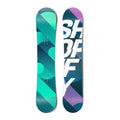 Top and bottom view of the Complete Snowboard in the Ice variant with abstract circles and line artwork